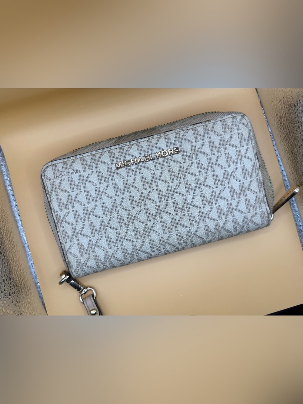 Michael Kors canvas logo zip wallet